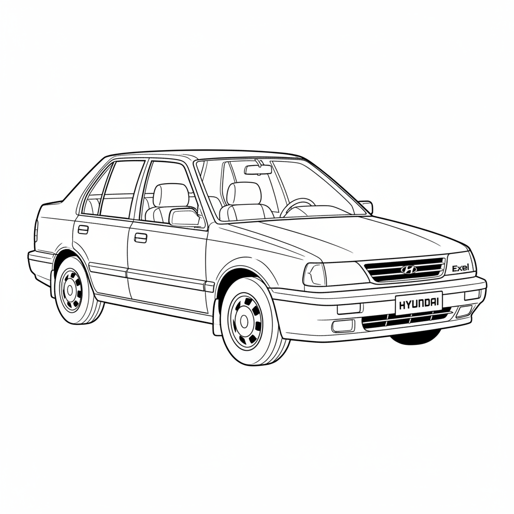 1988 HYUNDAI Excel coloring page