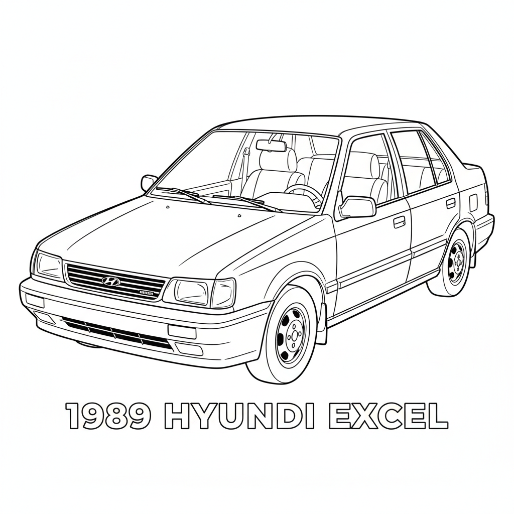 1989 HYUNDAI Excel coloring page