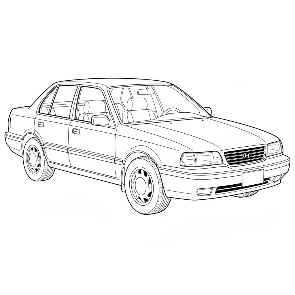 1989 HYUNDAI Sonata coloring page