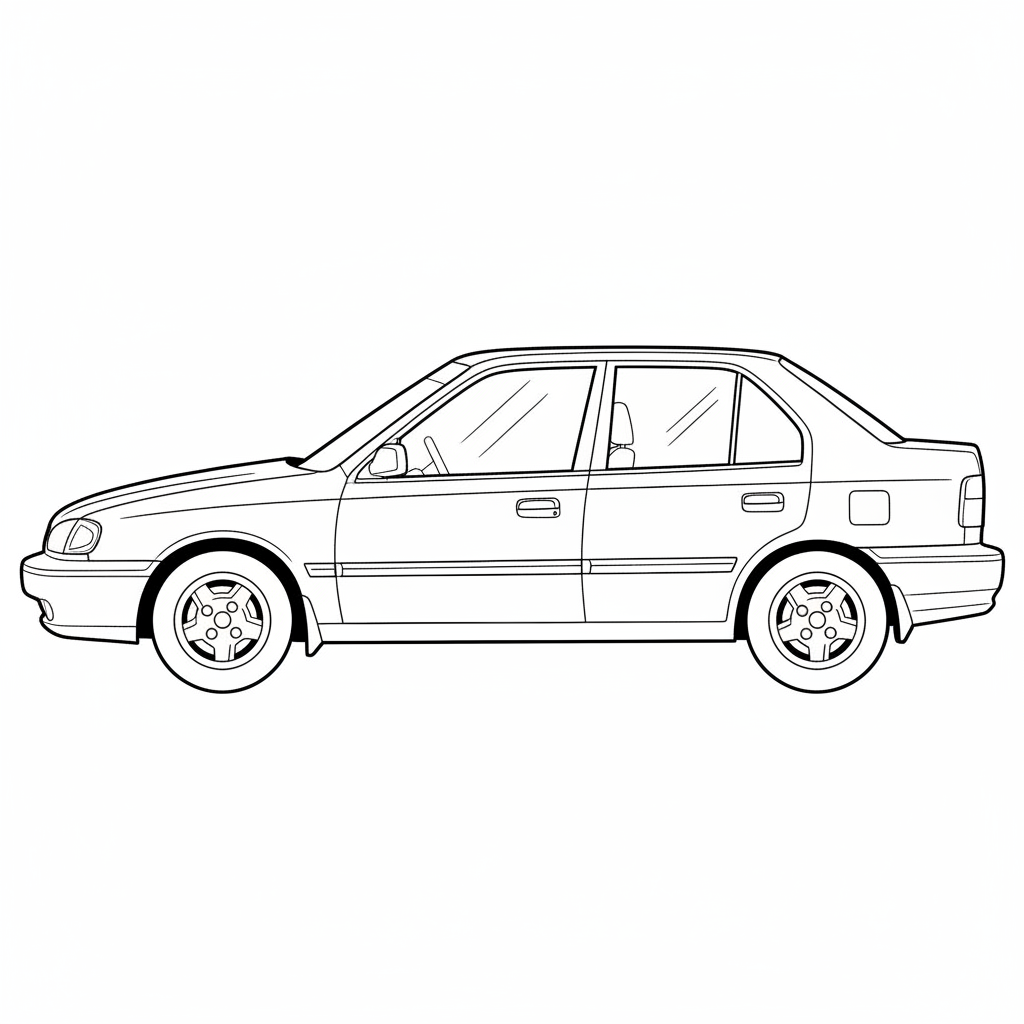 1990 HYUNDAI Excel coloring page