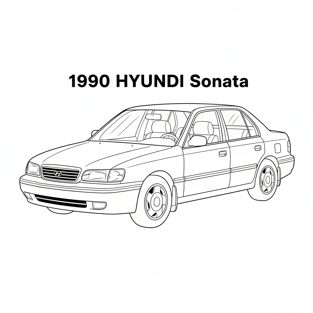 1990 HYUNDAI Sonata coloring page