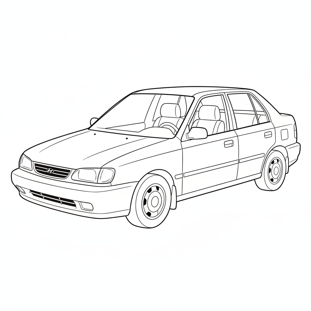 1991 HYUNDAI Excel coloring page