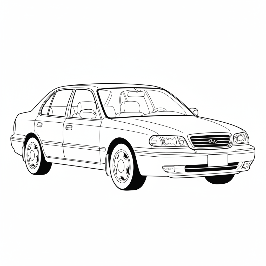 1991 HYUNDAI Sonata coloring page