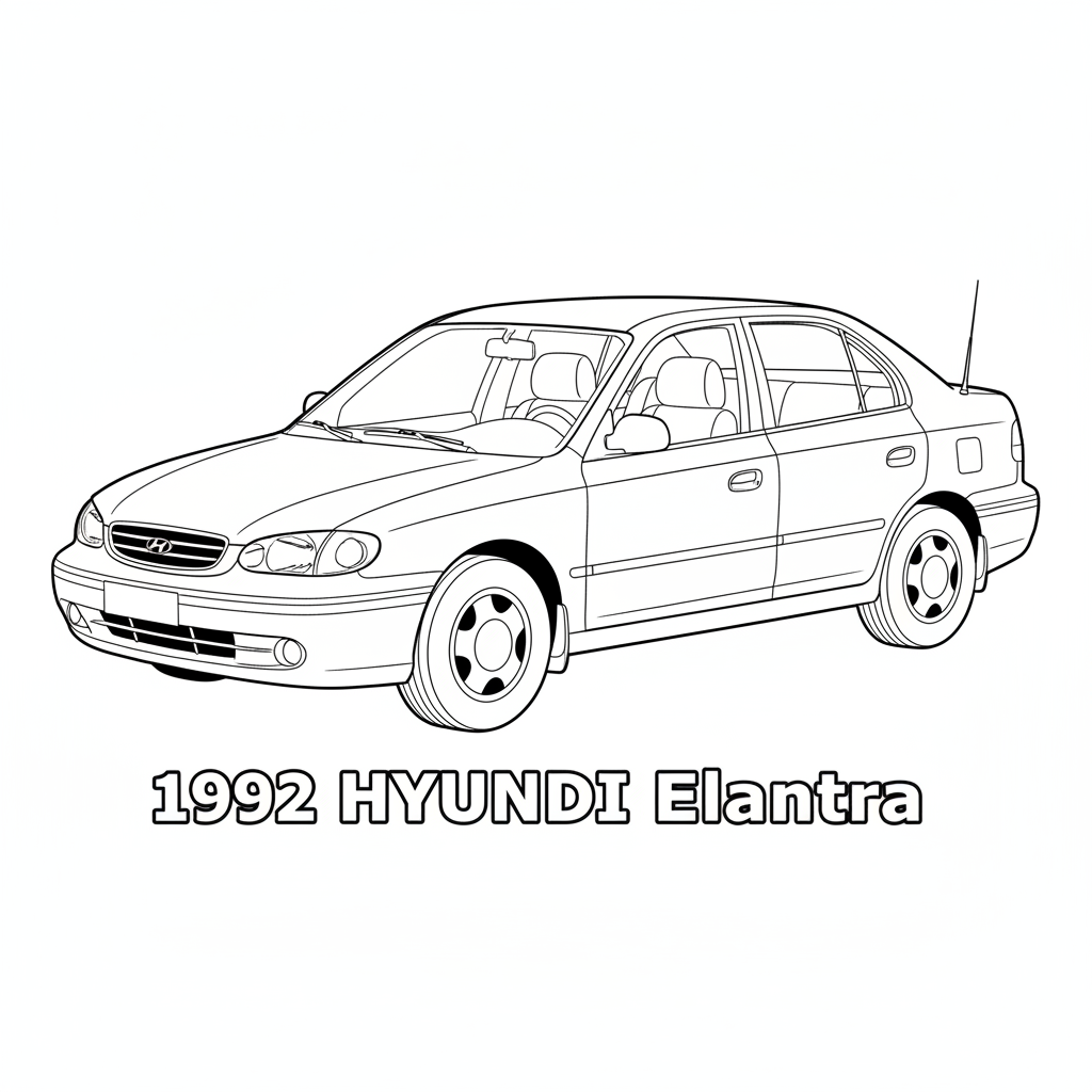 1992 HYUNDAI Elantra coloring page