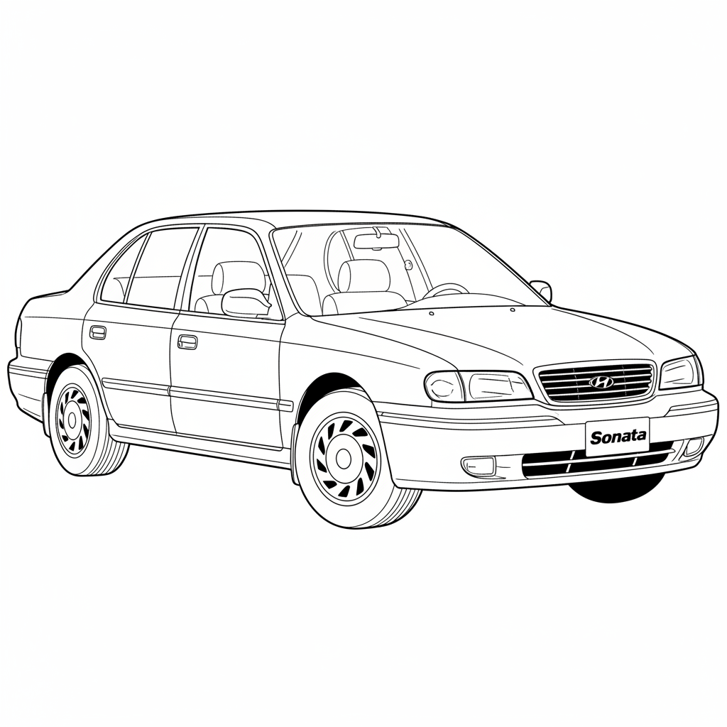 1992 HYUNDAI Sonata coloring page