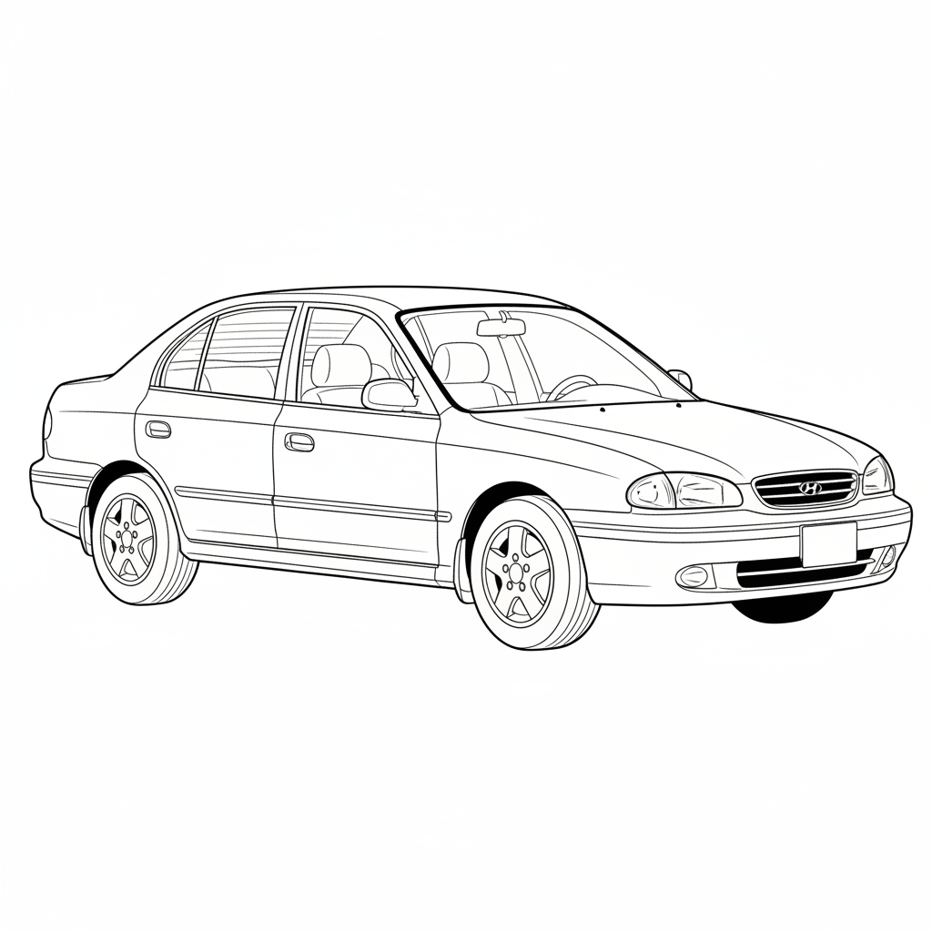 1993 HYUNDAI Elantra coloring page