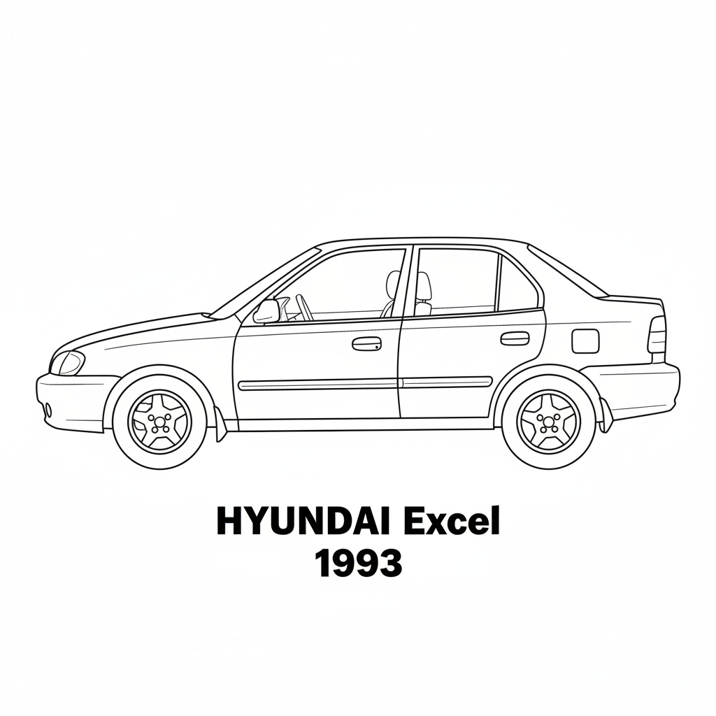 1993 HYUNDAI Excel coloring page