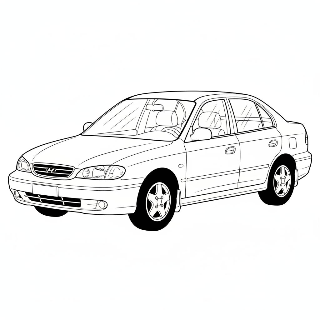 1994 HYUNDAI Elantra coloring page