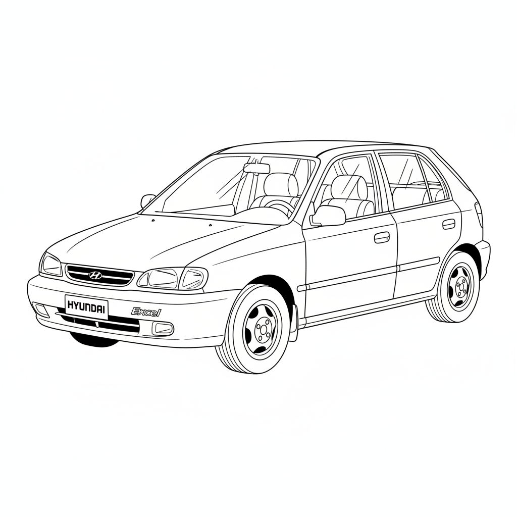1994 HYUNDAI Excel coloring page