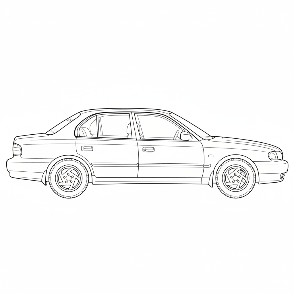 1995 HYUNDAI Sonata coloring page
