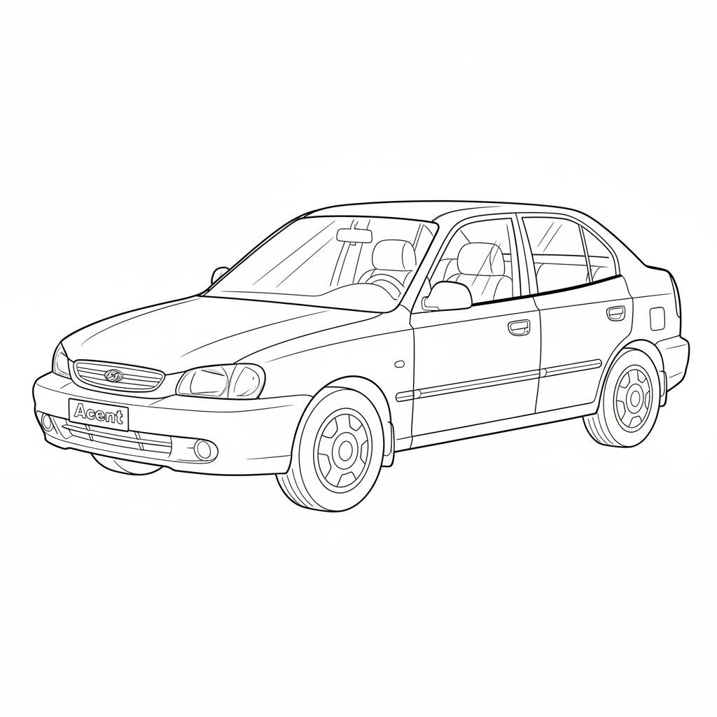 1996 HYUNDAI Accent coloring page