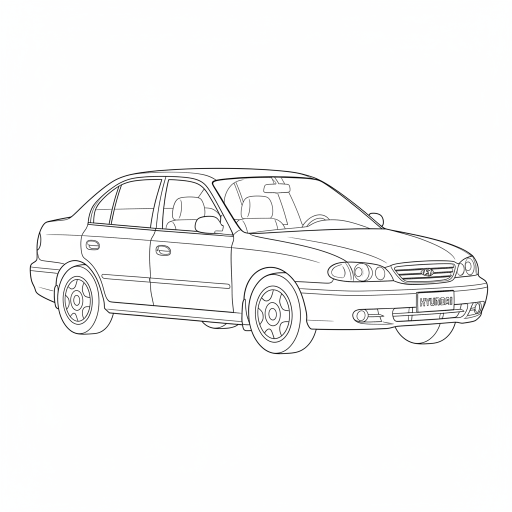 1996 HYUNDAI Elantra coloring page