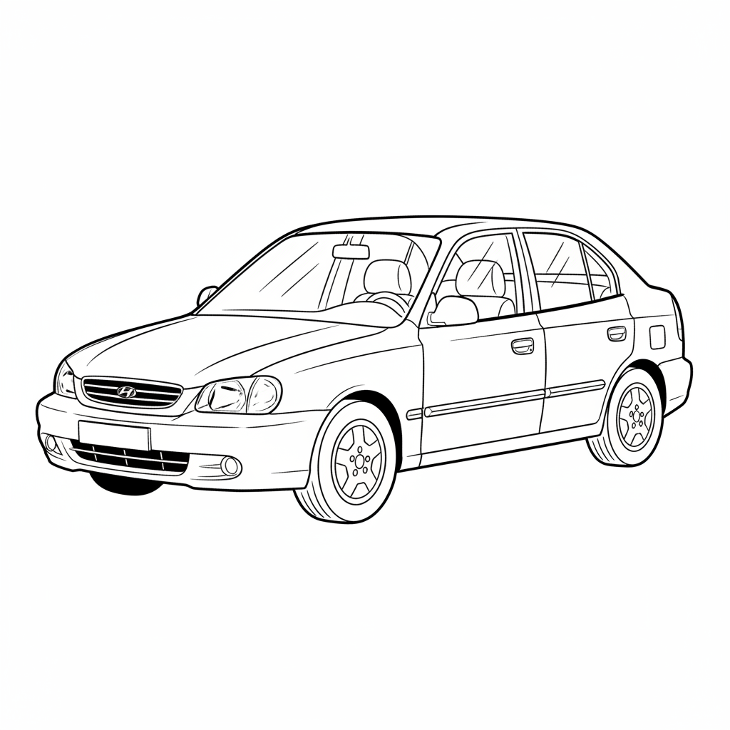 1997 HYUNDAI Accent coloring page