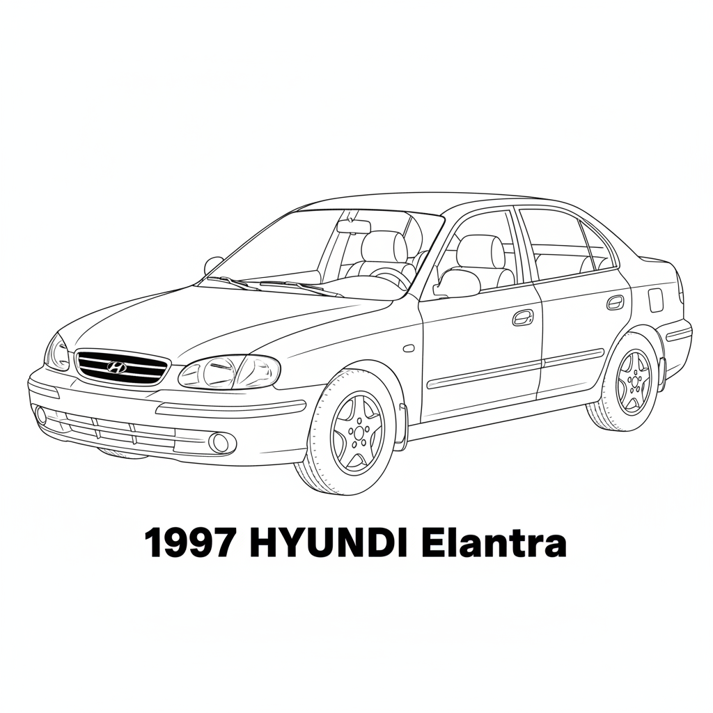 1997 HYUNDAI Elantra coloring page