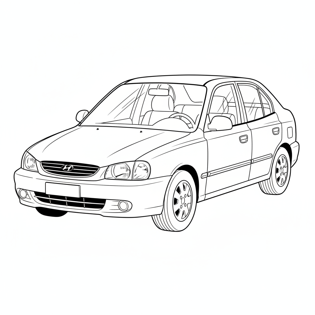 1998 HYUNDAI Accent coloring page