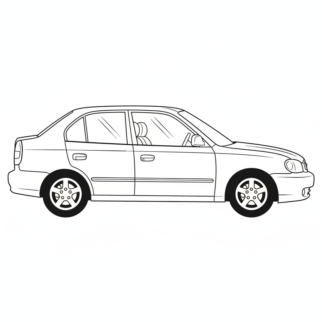 1999 HYUNDAI Accent coloring page