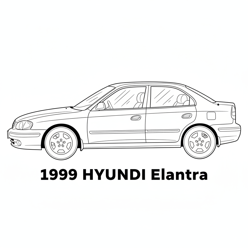 1999 HYUNDAI Elantra coloring page