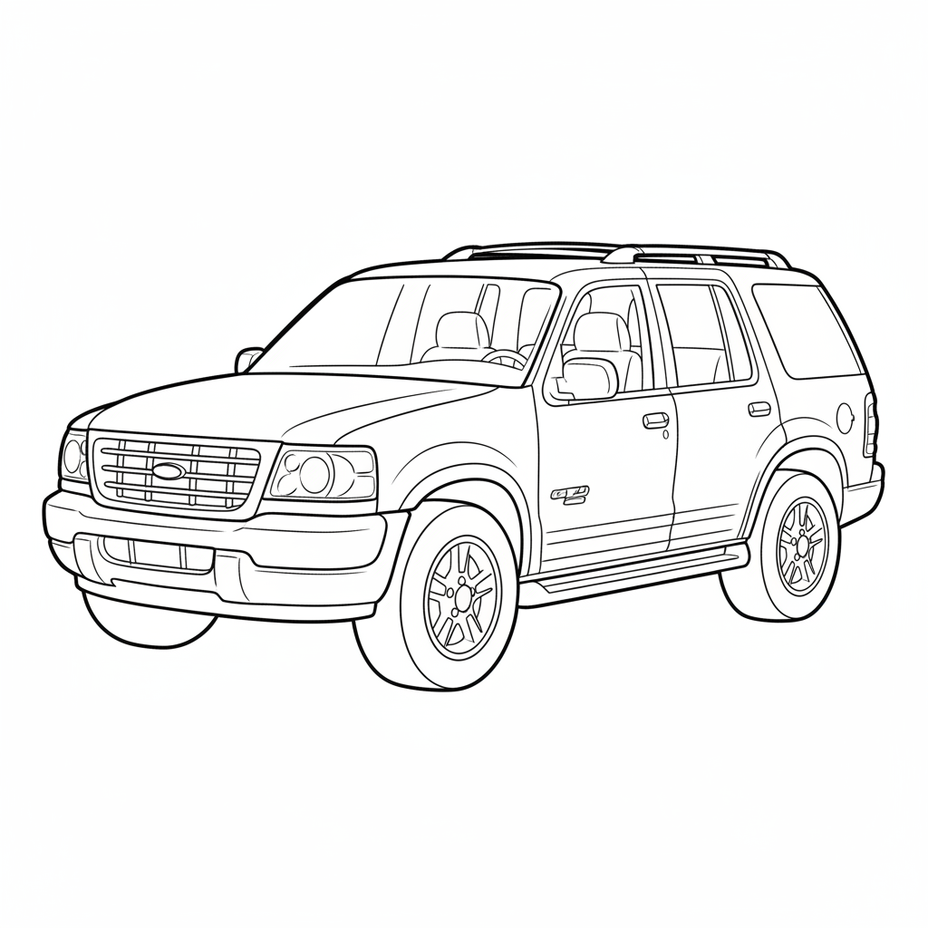 2000 FORD Explorer coloring page