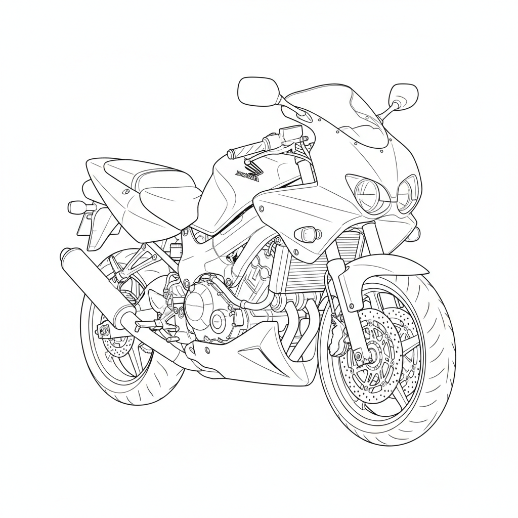 2000 HONDA VTR coloring page