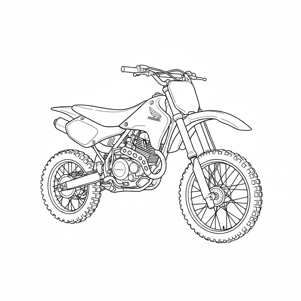 2000 HONDA XR80R coloring page