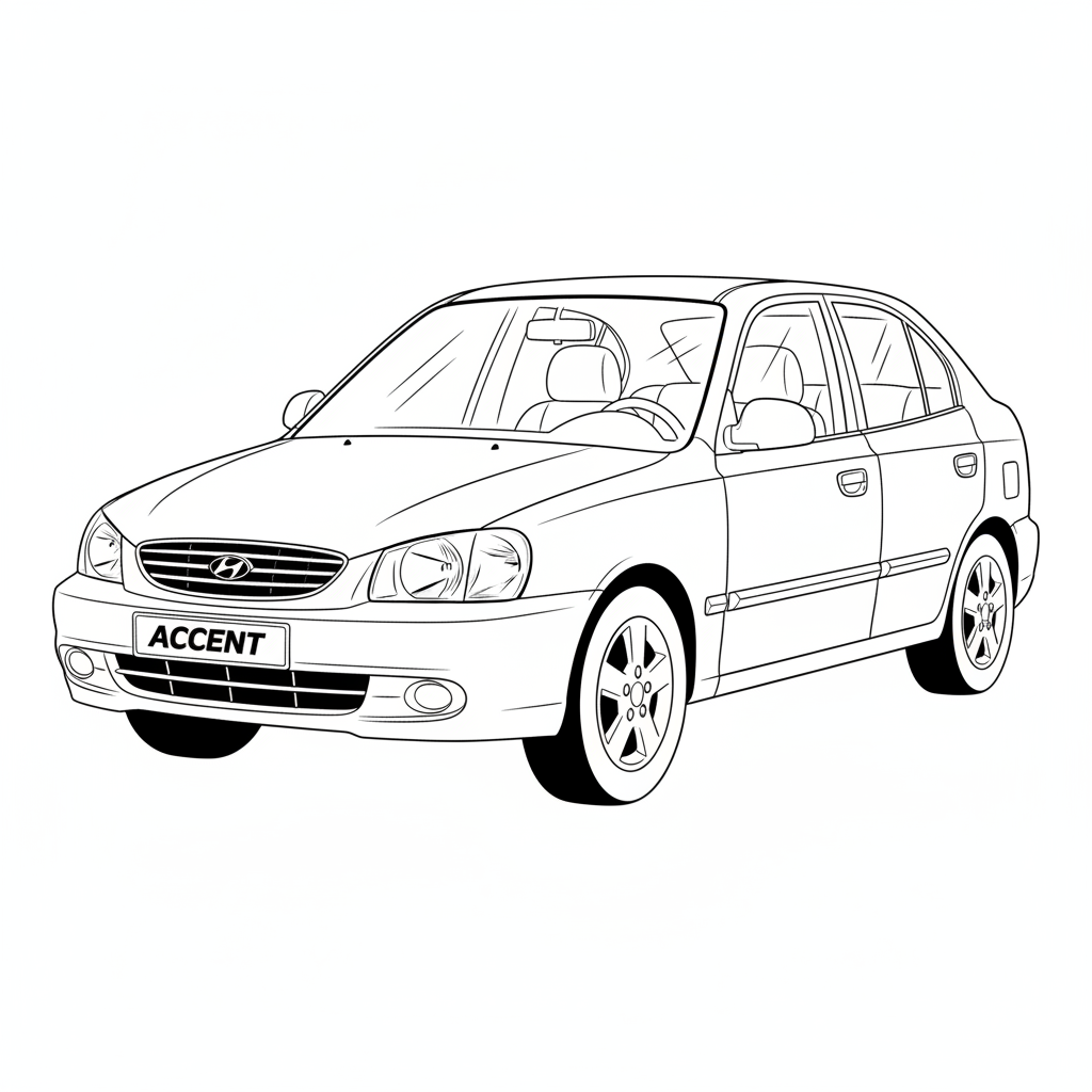 2000 HYUNDAI Accent coloring page