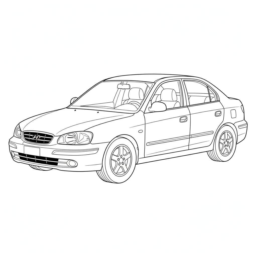 2000 HYUNDAI Elantra coloring page
