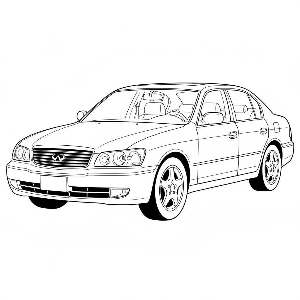 INFINITI Q45 coloring page preview