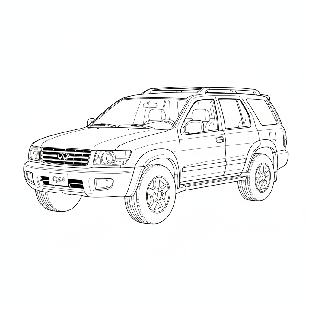INFINITI QX4 coloring page preview
