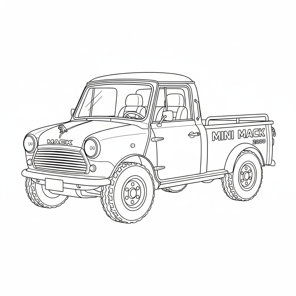 MINI Mack coloring page preview