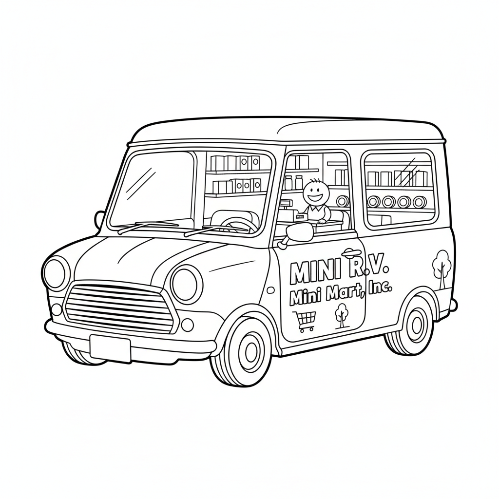 MINI R.V. Mini Mart, Inc. coloring page preview