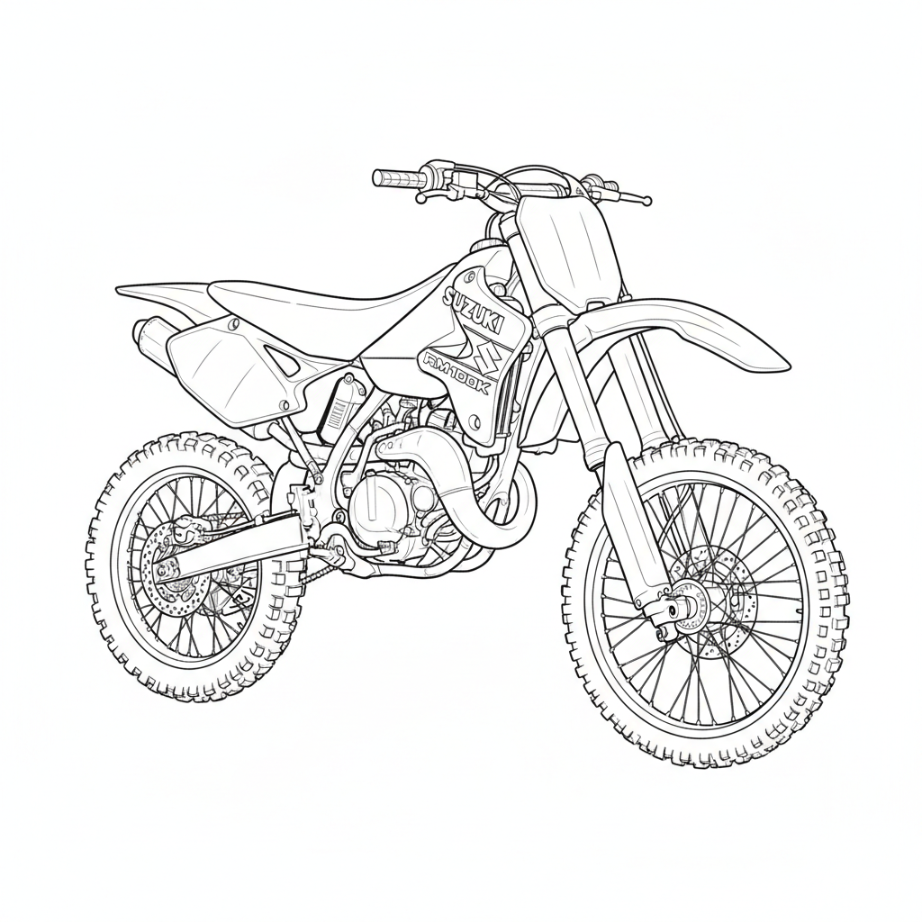 2000 SUZUKI RM100K coloring page