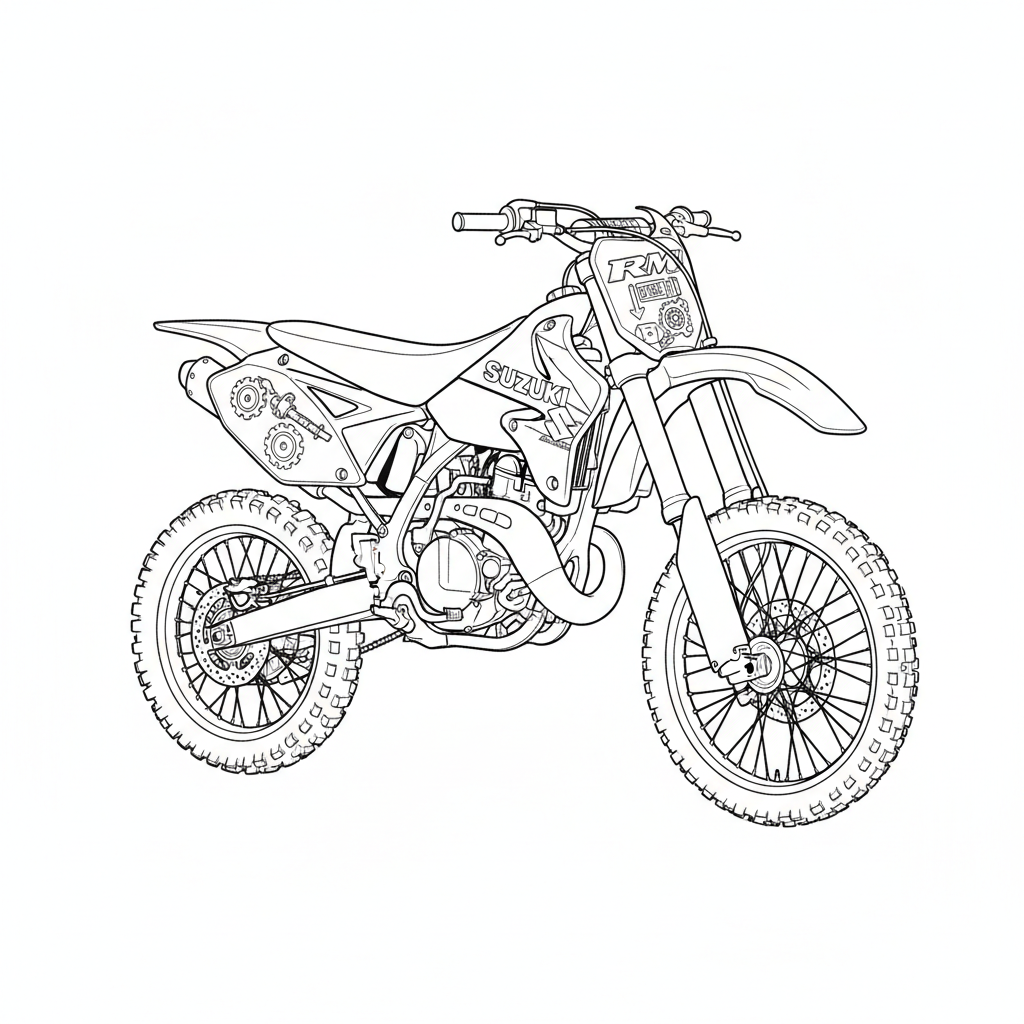 2000 SUZUKI RM125 coloring page