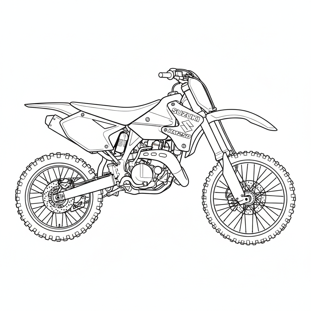 2000 SUZUKI RM250 coloring page