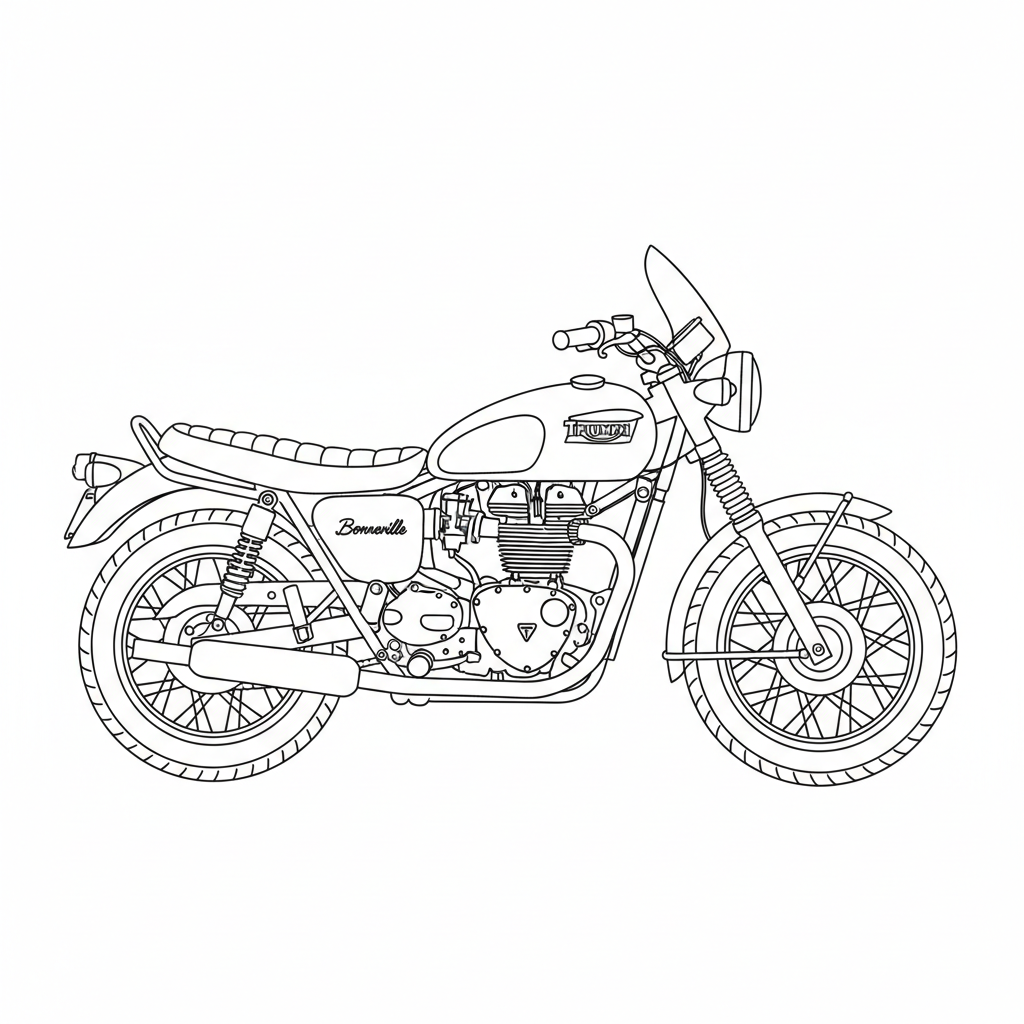 TRIUMPH Bonneville coloring page preview