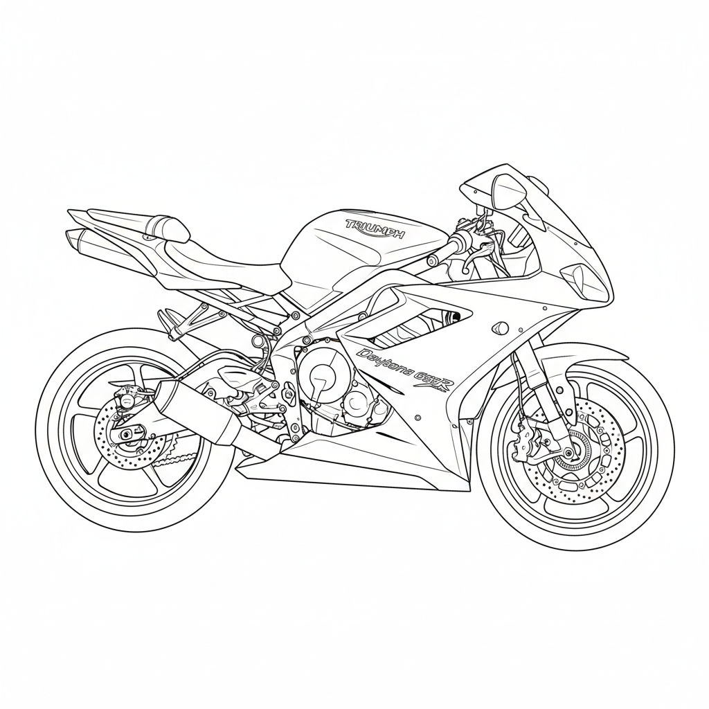 TRIUMPH Daytona 675 R coloring page preview