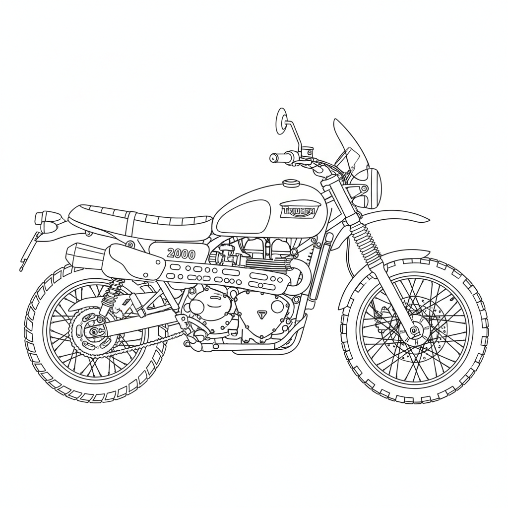 TRIUMPH Scrambler coloring page preview