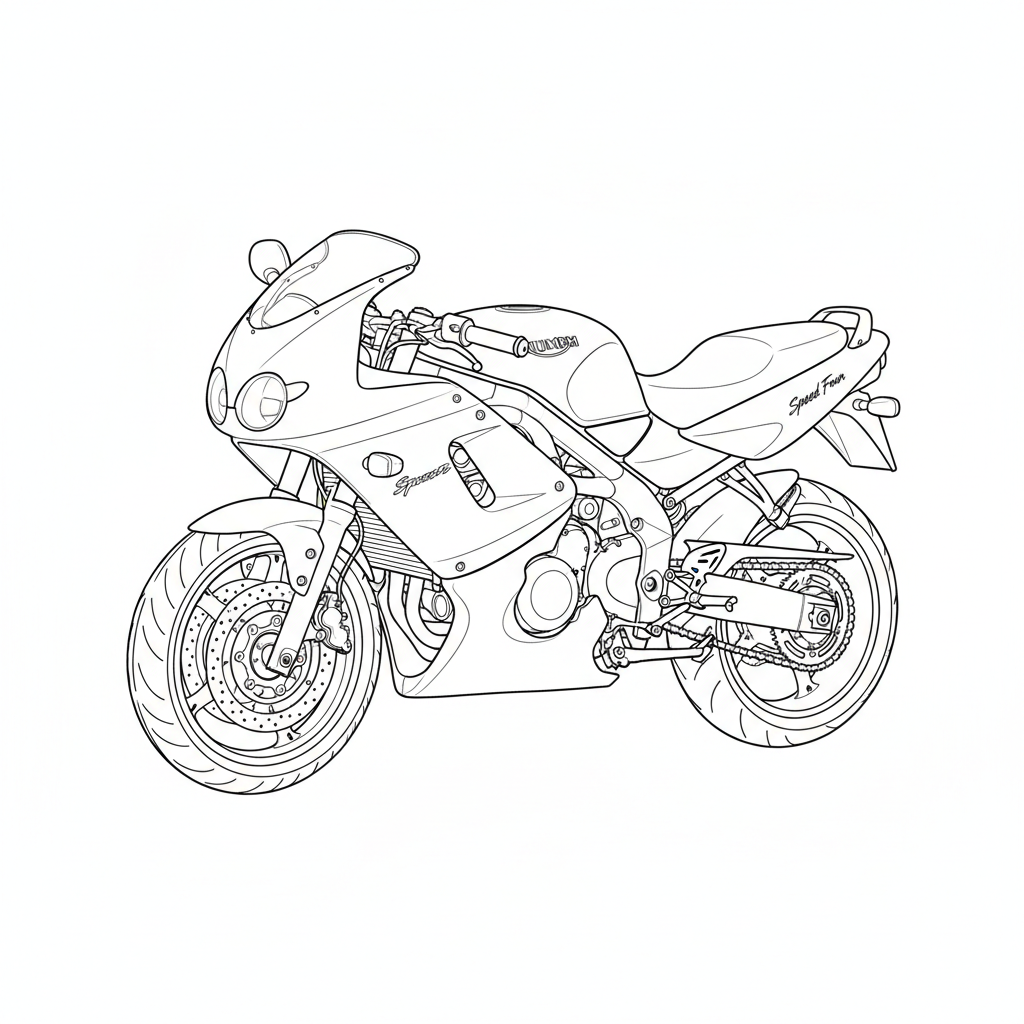 TRIUMPH Speed Four coloring page preview