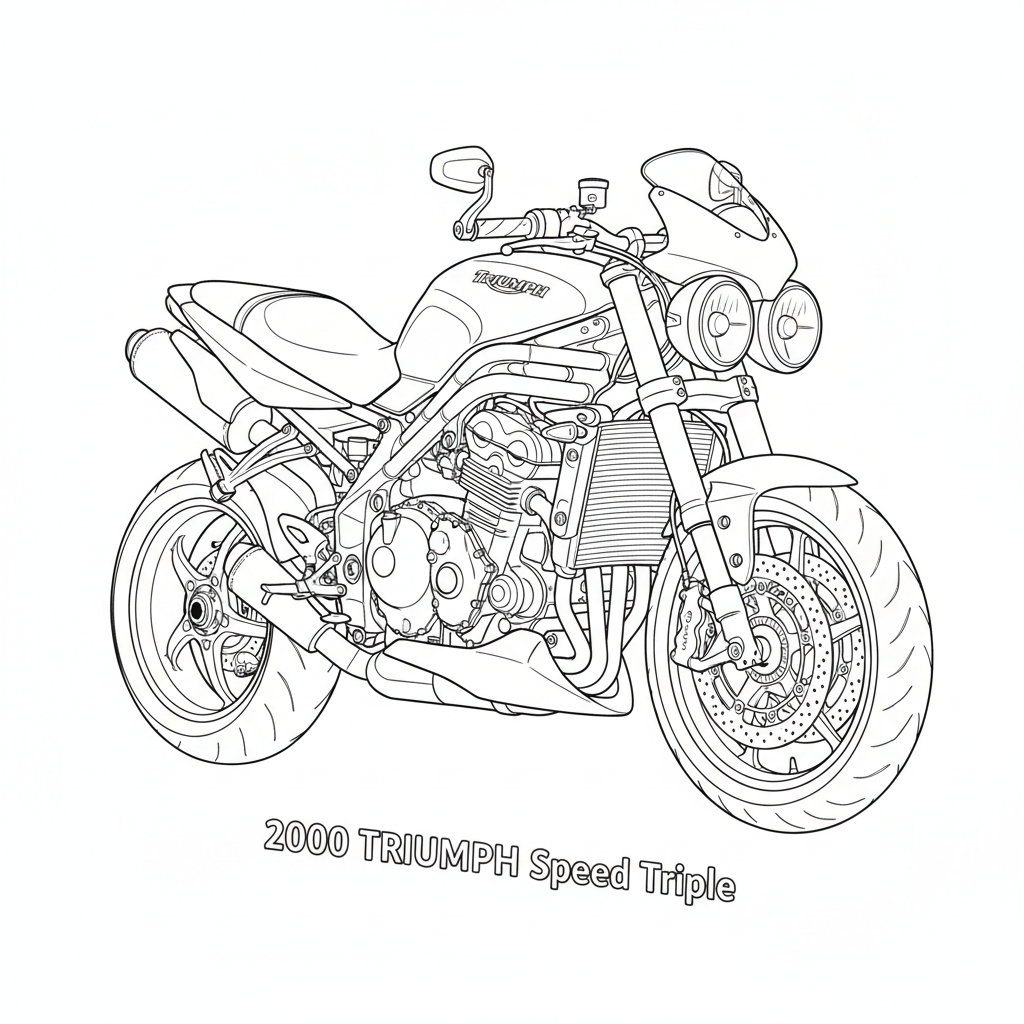 TRIUMPH Speed Triple coloring page preview