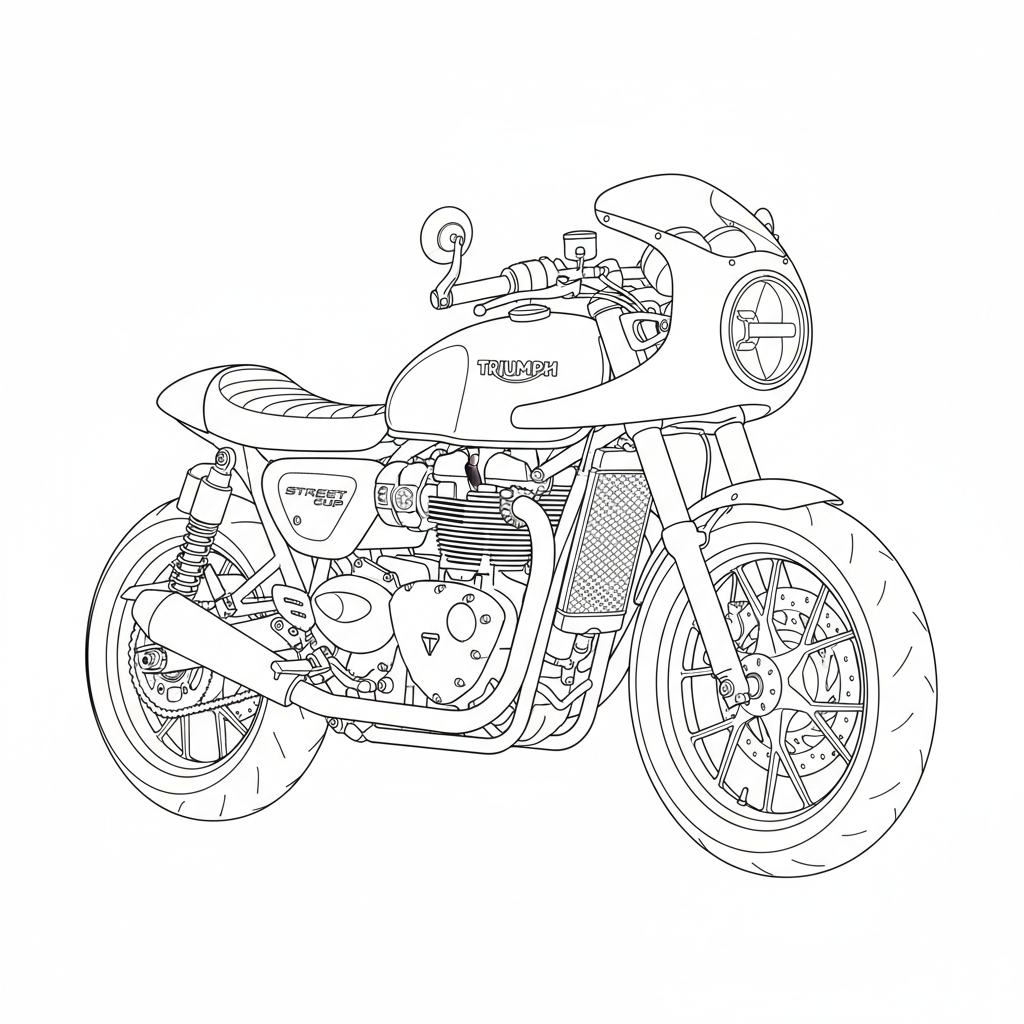 TRIUMPH Street Cup coloring page preview