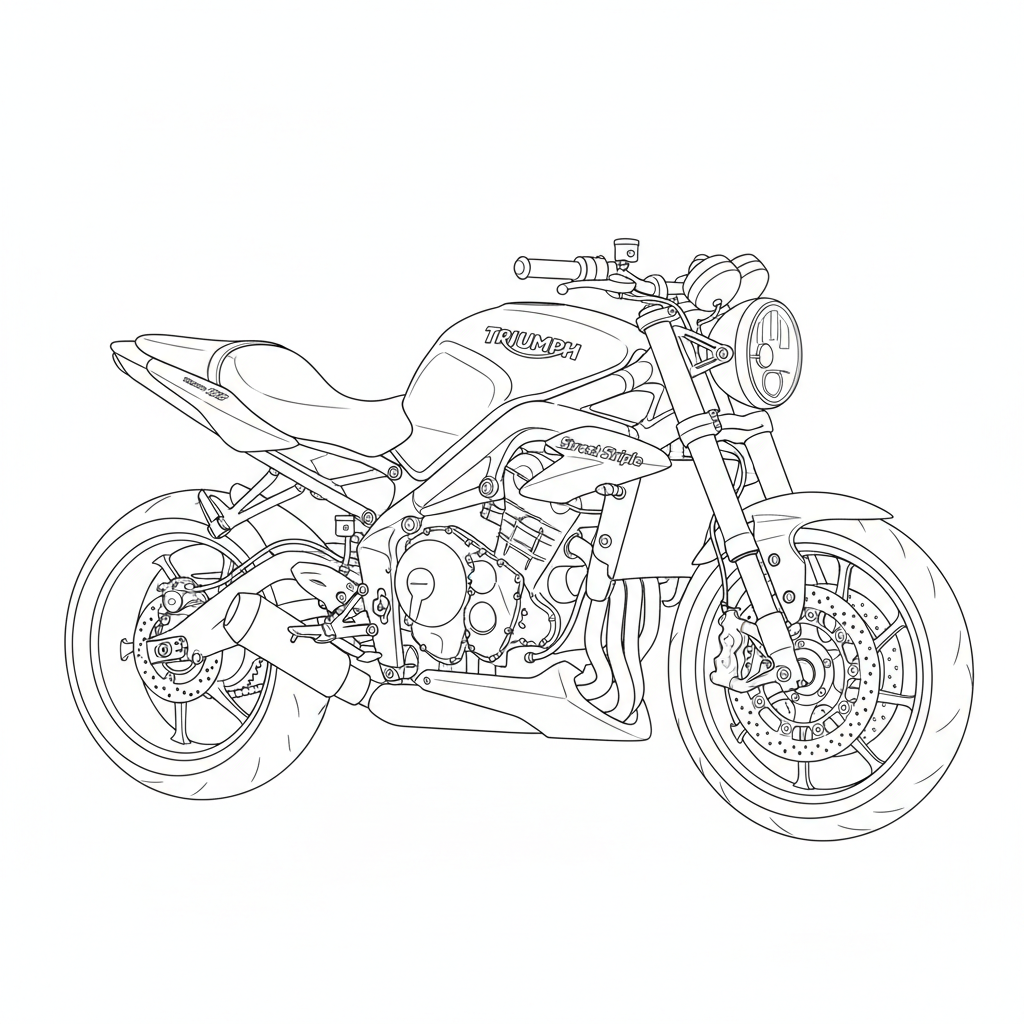 TRIUMPH Street Triple coloring page preview