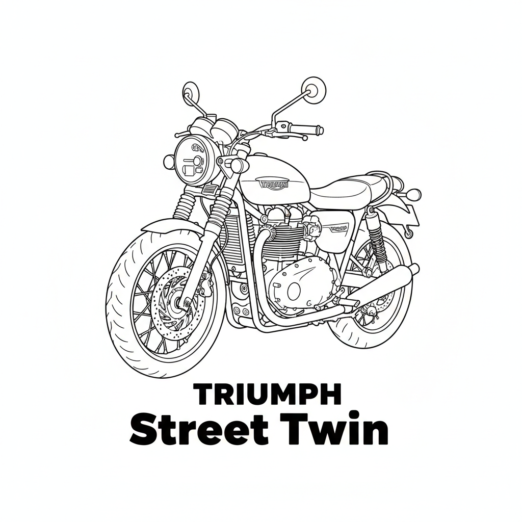 TRIUMPH Street Twin coloring page preview