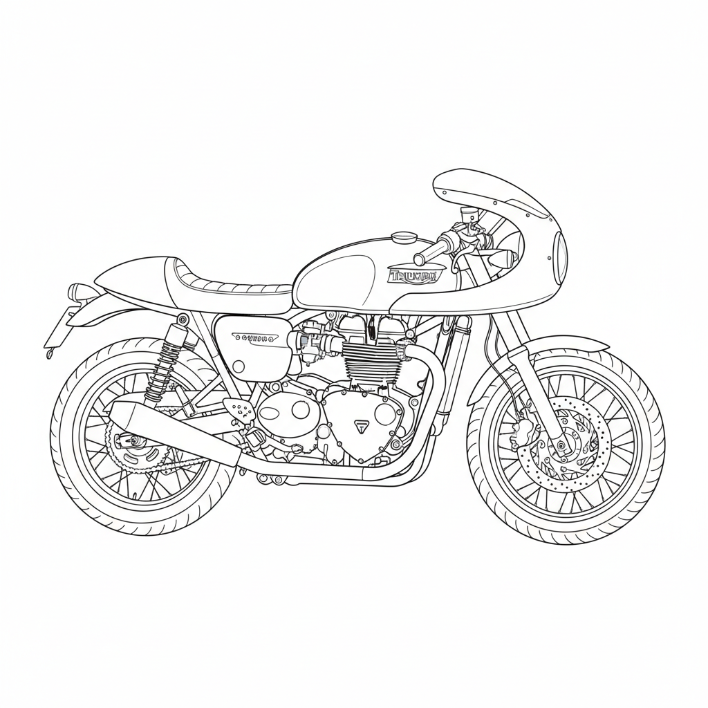 TRIUMPH Thruxton coloring page preview