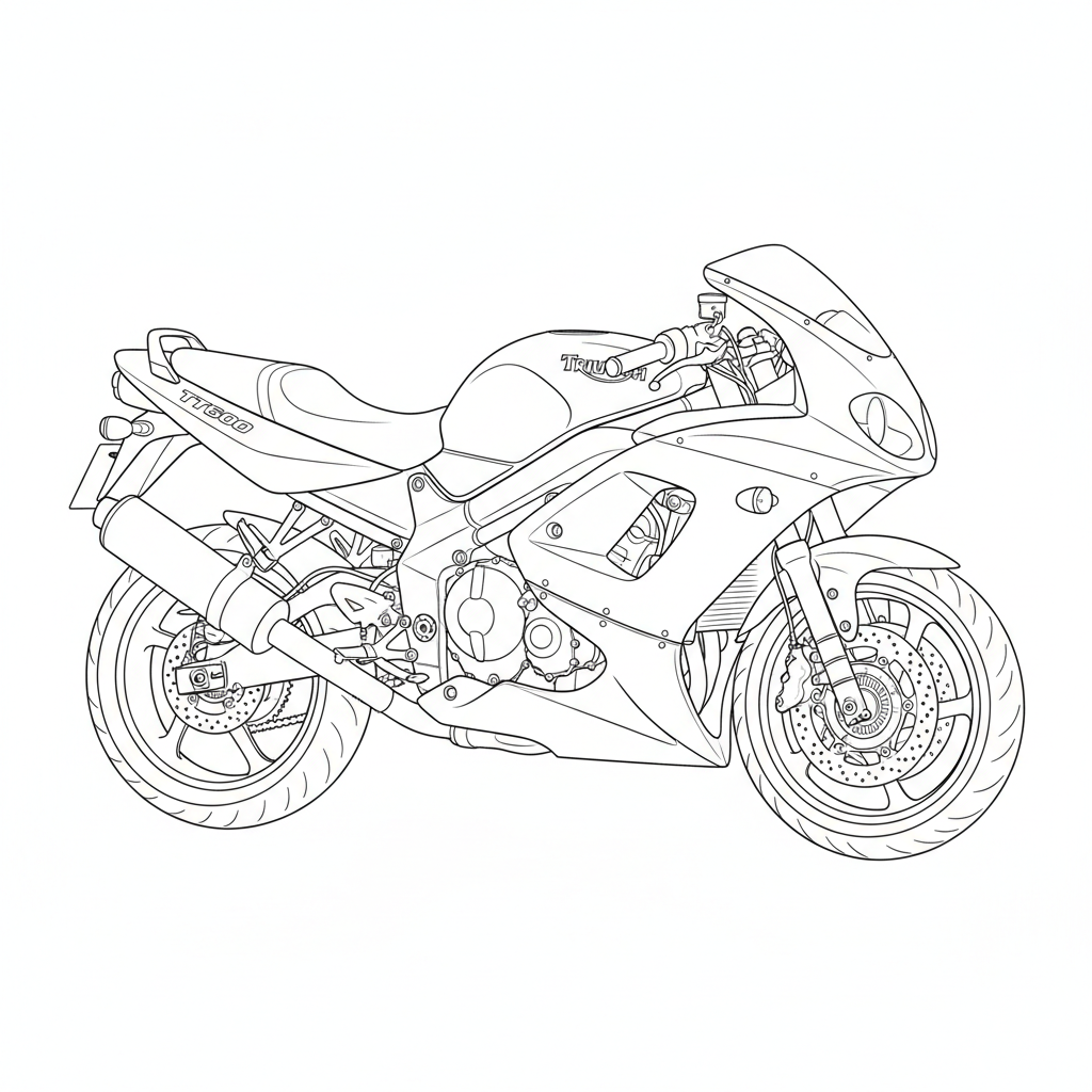 TRIUMPH TT600 coloring page preview