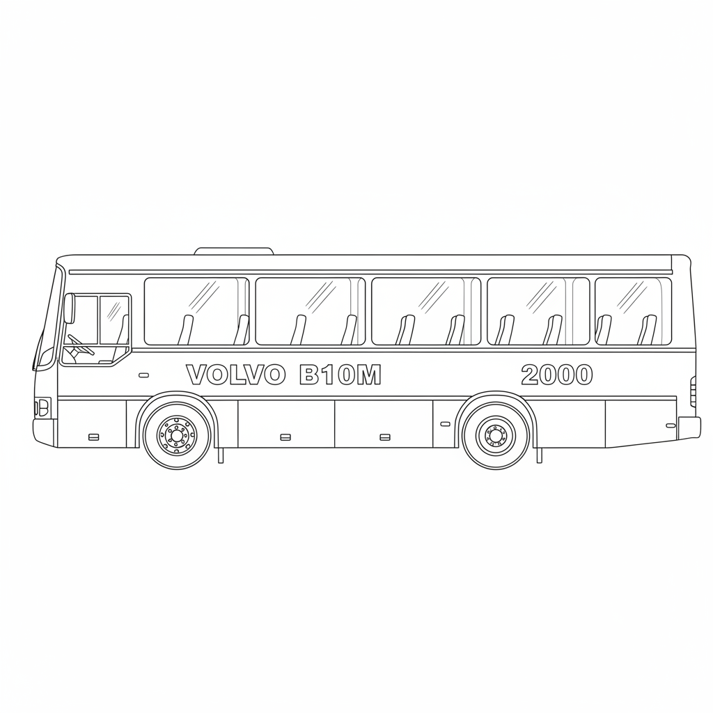 VOLVO B10M coloring page preview