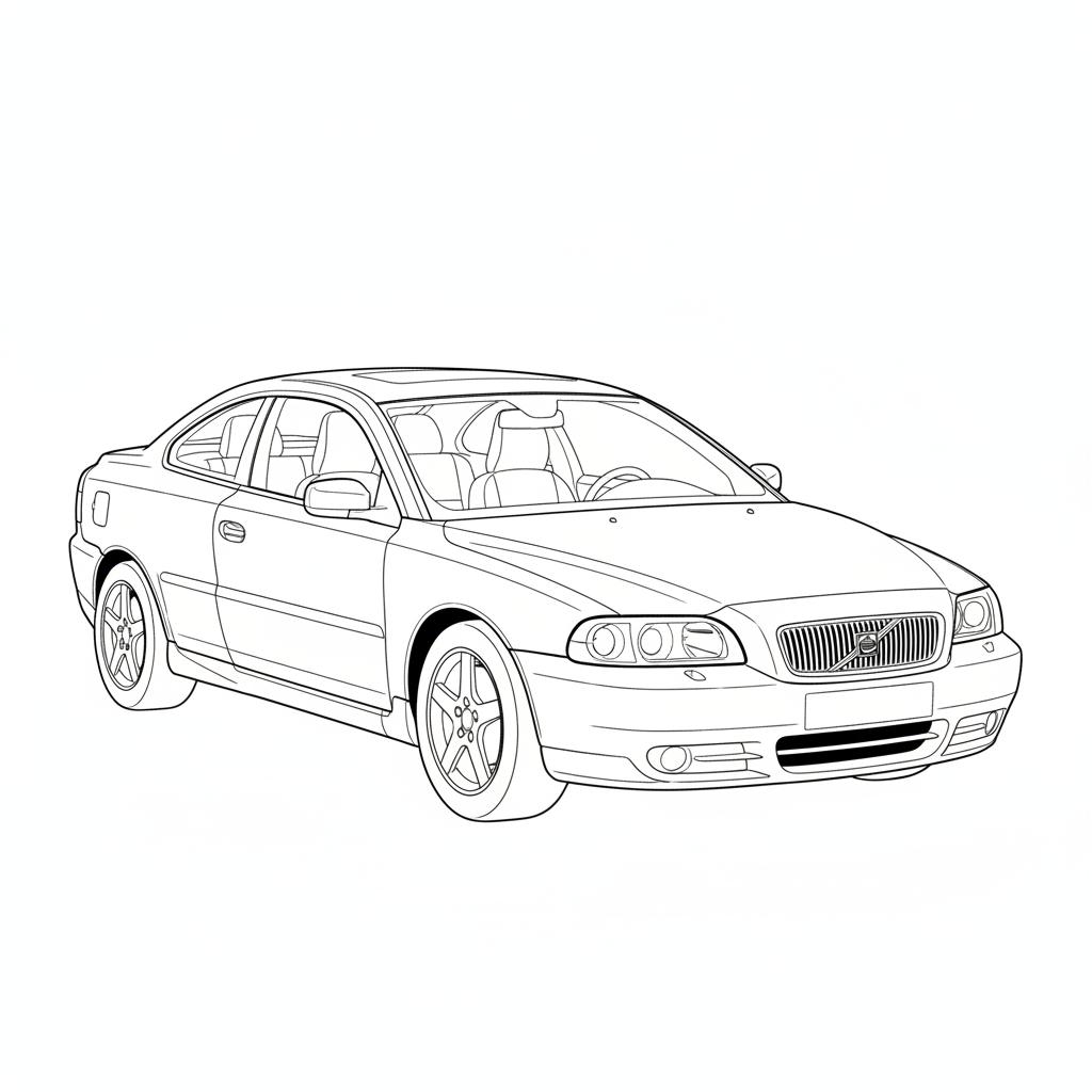 VOLVO C70 coloring page preview