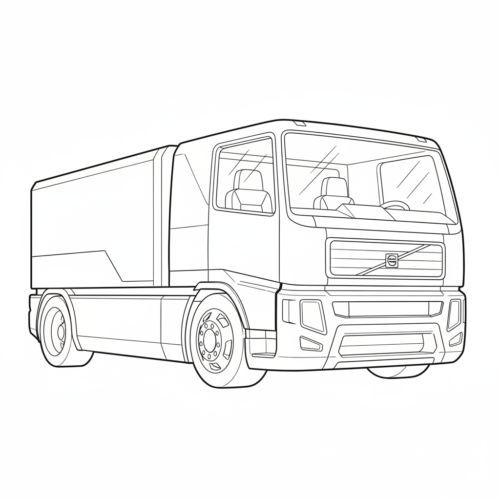 VOLVO Cab Behind Engine coloring page preview