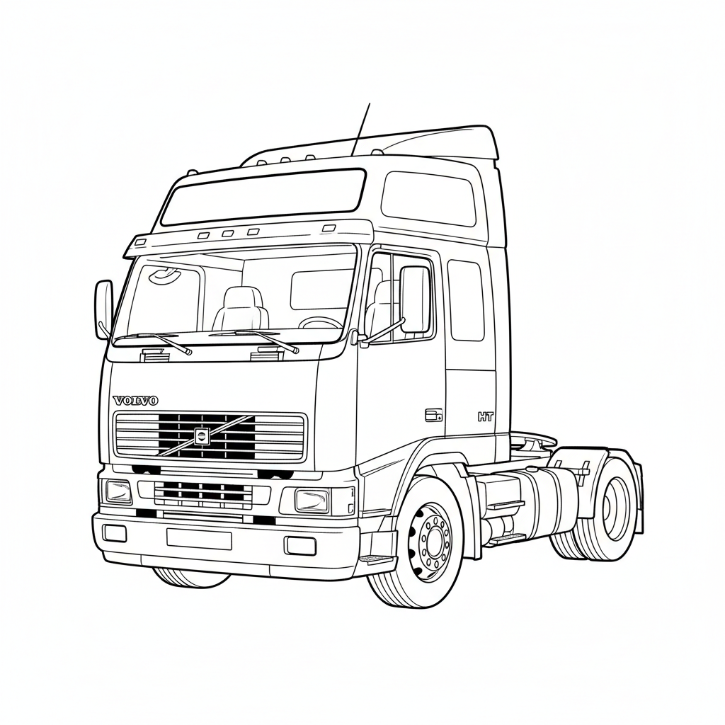 VOLVO Cab Over Engine HT coloring page preview