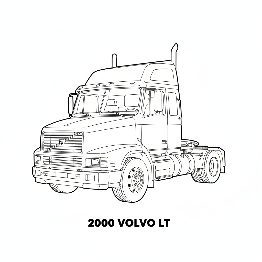 VOLVO Cab Over Engine LT coloring page preview