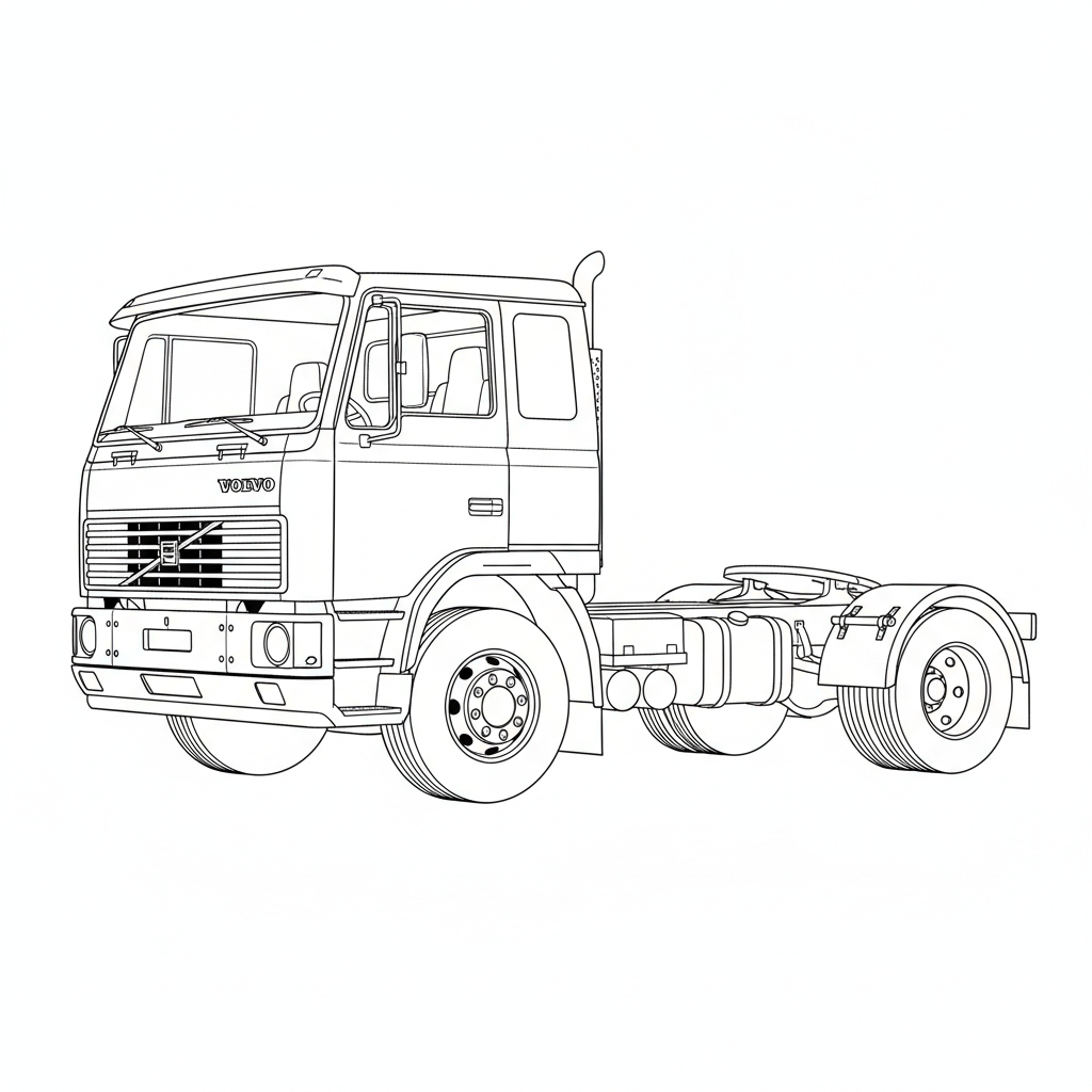VOLVO F6 w/F7 Cab coloring page preview