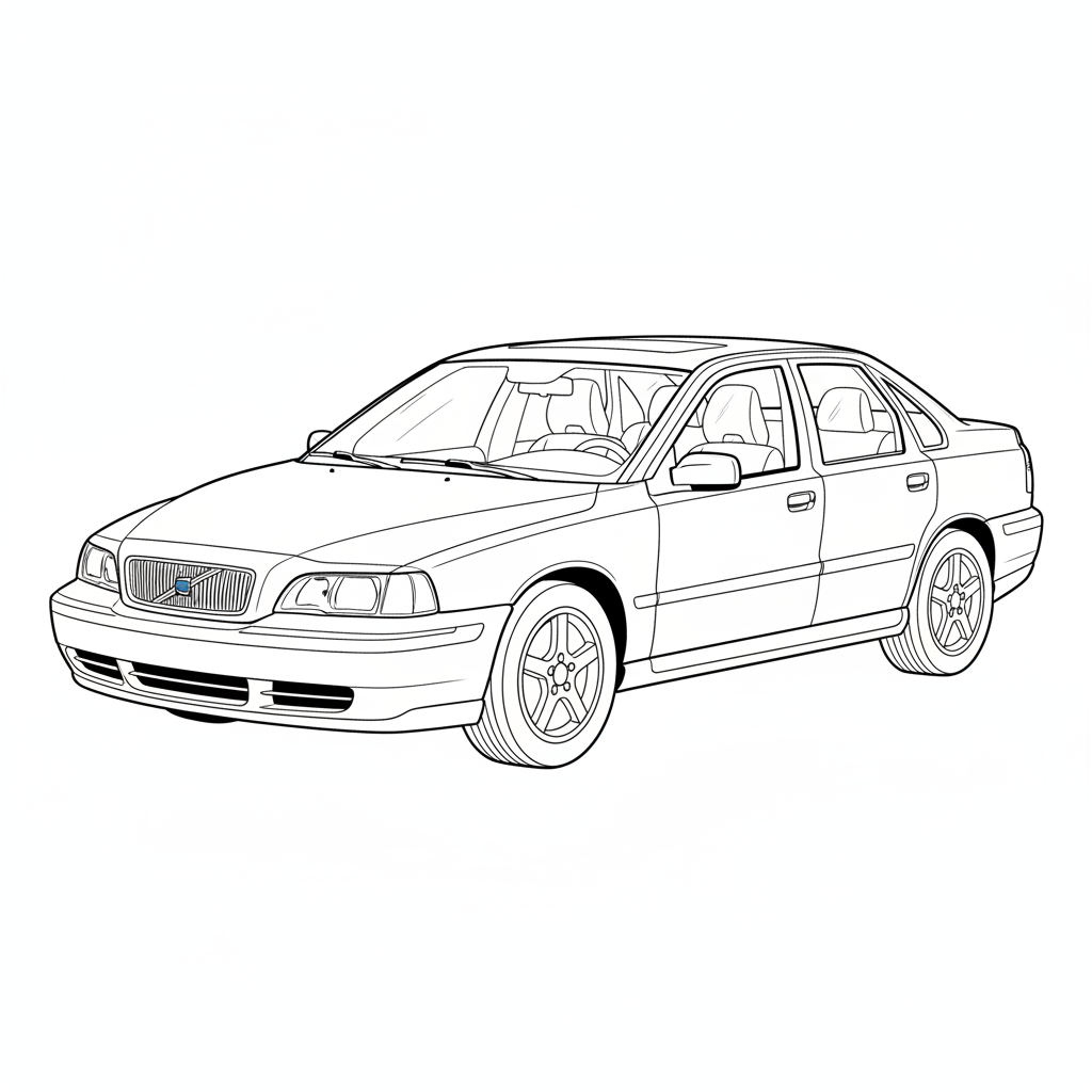 VOLVO S70 coloring page preview